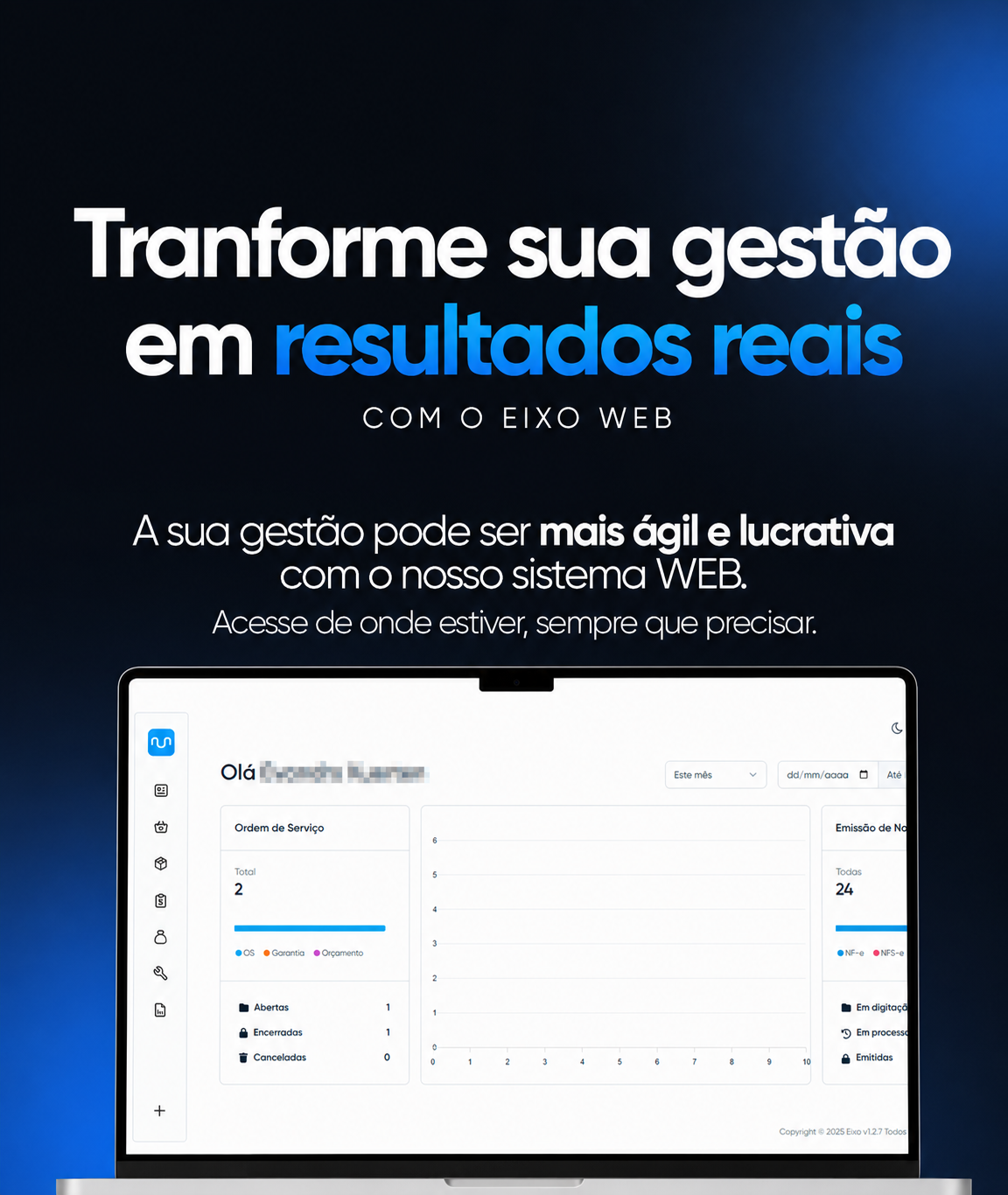 Transforme sua gestão em resultados reais — sistema New Nube no desktop